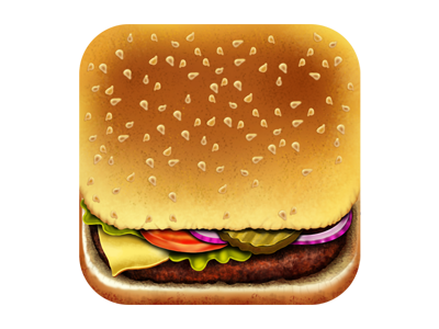 Mobile App icon - Restaurant app icon design food.burger logo mobile restaurant