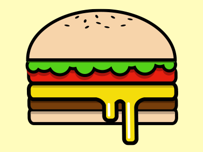 Illustration of Burger in Adobe Illustrator adobe illustrator burger design icon illustration logo