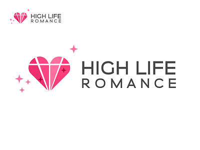 Luxury Dating Logo - High Life Romance- Design 1 branding dating design diamond heart highlife logo love luxury portfolio romance