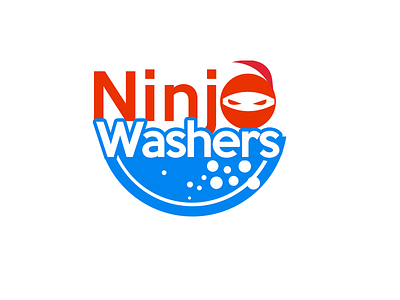 Ninja Washers - Logo Design Proposal 02 branding design laundry logo logo design ninja portfolio samurai sword washers washing