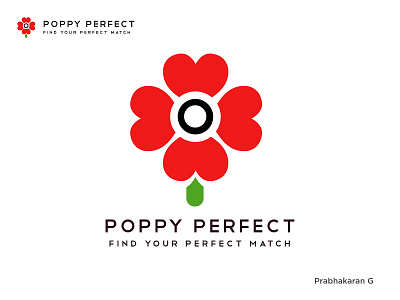 Poppy Perfect - Logo Design for Online Dating adobe illustrator branding design illustration illustrator logo logo design ui ux vector