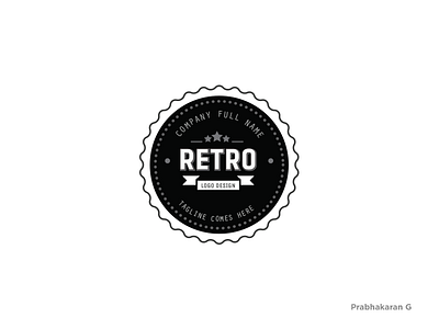 Retro Badge - Logo Sample by PrabhakaranG on Dribbble