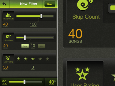Filters - Music Player (iPhone App)