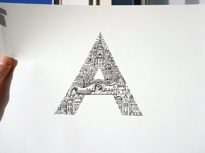 A for Amsterdam amsterdam doodles fineliner handmade illustration lettering lineart typography