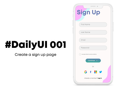 #DailyUI 001 ( Sign Up Page ) app dailyui dailyui 001 design figma graphic design illustration moblie sign up ui ux vector