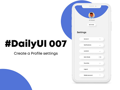 Profile settings | Daily UI #007 007 app dailyui design figma graphic design illustration profile settings settings ui ux