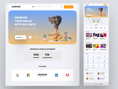 Landing page for Online courses Website figma landing page ui ui design uiux ux web design