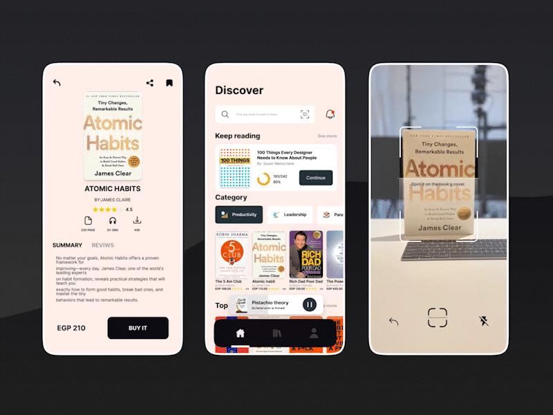 Book Island - Book Store Case Study animation app book bookstore figma reading store trending ui ux