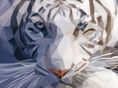 Lowpoly White Tiger