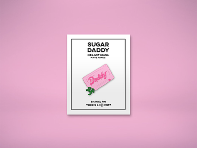 Sugar Daddy Pin Packaging enamel pin illustration money packaging sugar daddy sugar packet