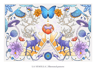La Semilla | Illustrated Patterns artwork brand identity branding color artwork design digital art digital pattern illustration nature illustration pattern procreate visual identity