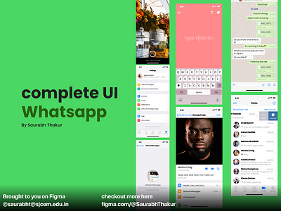 Whatsapp UI clone app design illustration typography ux vector