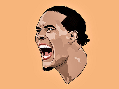 Virgil van Dijk football graphic design illustration portret procreate vector virgil virgilvandijk wc2022 worldcup