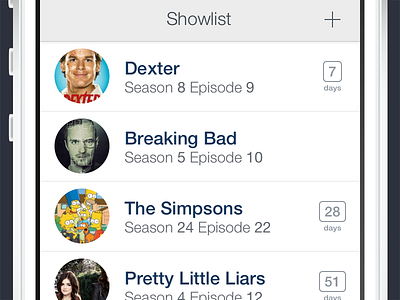 Showlist app app ios iphone iphone app showlist shows tv tracker