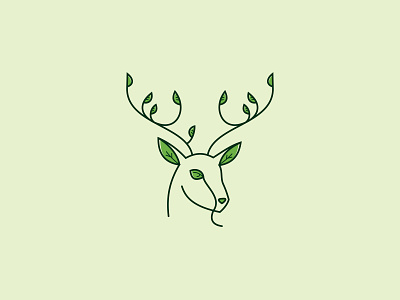Deer logo deer elk leaf leaves line logo logo nature simple logo