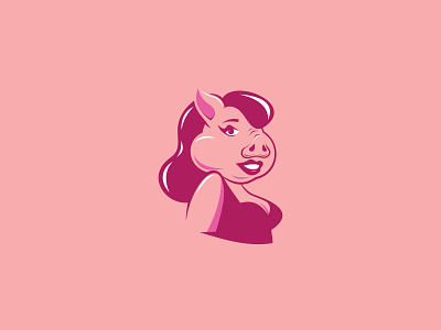 Sexy Pig logo design female pig logo pig pig character pig logo pig mascot piggy sexy pig
