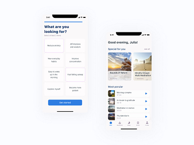 Meditation app concept appconcept calm designer ios iosapp meditation meditationapp mobile app uidesign uxdesign