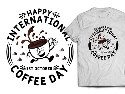 Happy International Coffee day T-shirt Design coffee day coffee t shirtt coffee tee coffee tshirt custom tee graphic design graphic tee tshirt logo vintage