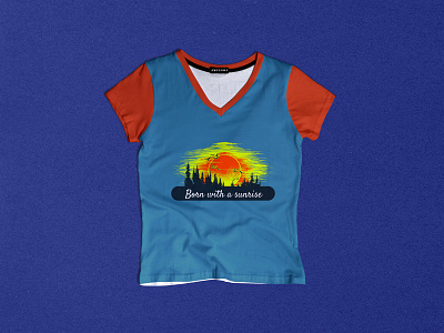 Born with a sunrise T-shirt Design