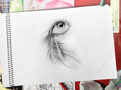 Feathery Eyes cartoon drawing eyes feather flynn rider illustration