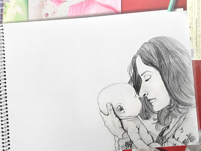 Mother's Love cartoon drawing illustration kid love mother