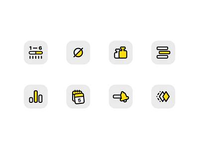 stududu App — Feature Icons app branding design features icon icons school vector web yellow