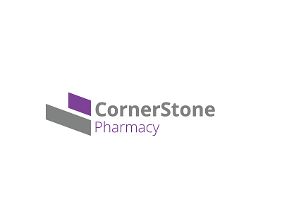 Cornerstone Pharmacy awesome creative logos building blocks clever logo cornerstone foundation health minimalist logo pharmacy purple wellbeing