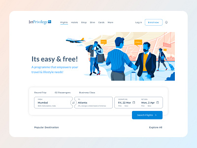 Airline Landing Page airline airport business class design flight flight booking fly icon illustration landing page login onboarding passanger shakehand shopping signup ticket booking travel ui website