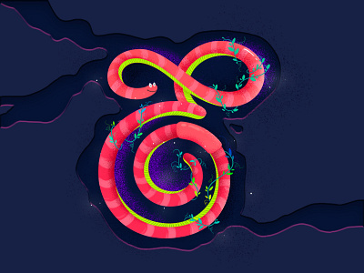 36DaysOfType 36daysoftype earthworm icon illustration letter logo typography underground worm