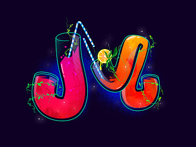 36DaysOfType 36daysoftype cocktail icon illustration juice letter logo mocktail typography