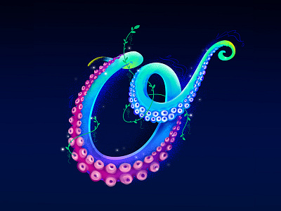 36DaysOfType 36daysoftype icon illustration letter logo octopus sea typography underwater