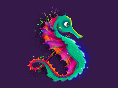 36DaysOfType 36daysoftype horse icon illustration letter logo seahorse typography underwater