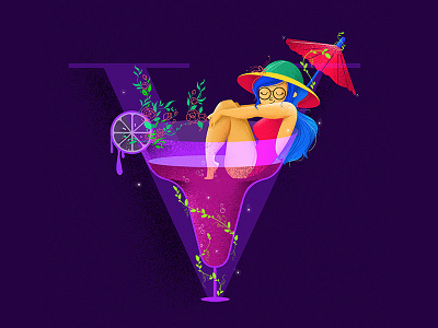 36DaysOfType 36daysoftype beach cocktail icon illustration juice letter logo mocktail typography vacation