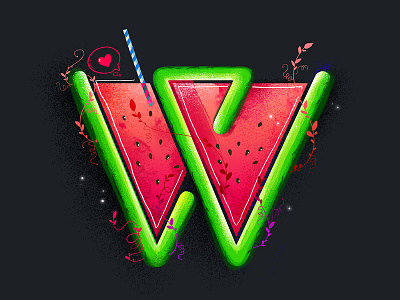 36DaysOfType 36daysoftype icon illustration juice letter logo mocktail typography watermelon