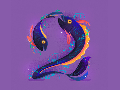 36DaysofType 36days2 36daysoftype fantasy fish icon illustration nature number sea typography underwater water
