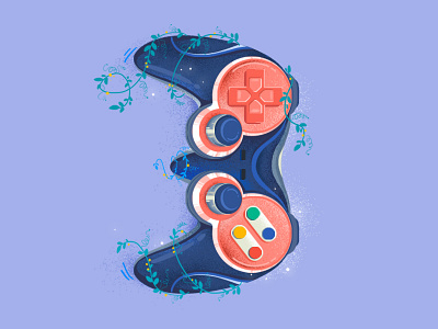 36DaysofType 36daysoftype controller fantasy game icon illustration number playstation ps4 remote typography