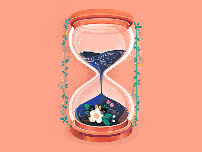 36DaysofType 36daysoftype clock icon illustration number plant sandclock sea time typography