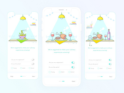 Burrp Food App - Onboarding app food icons illustration logo mockup onboarding screen typography ui veg