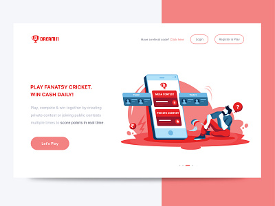 Dream11 Onboarding screen app branding cards cricket empty state football icon icons illustration login onboarding onboarding screens onboarding ui play typography ui ux vector web website
