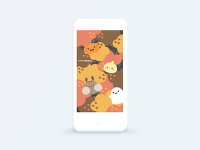 Autumn Wallpaper cute design halloween illustration sketch wallpaper かわいい イラスト リス