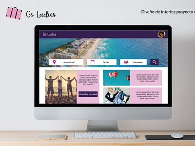 Diseño de interfaz de una pagina de viajes para mujeres