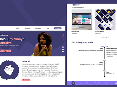 Portfolio Landing Page behance figma graphic design ui
