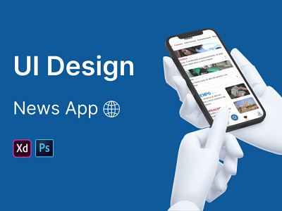 News App design 3d behance ui