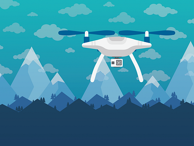Drone Scene design illustration vector