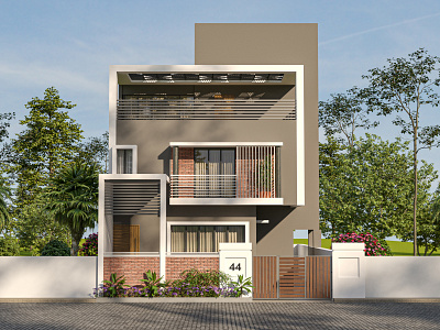 Banglow Exterior Rendering by Punit Prajapati on Dribbble