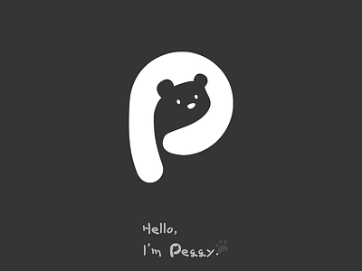 P + Bear bear design logo p letter p monogram letter