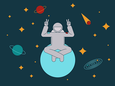 Safe Space | Astronaut In Space concept design graphic design illustration ui ux vector