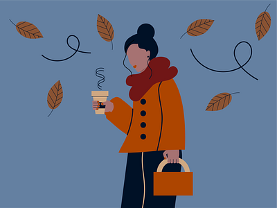 Those autumn mornings | Powered by coffee concept design editorial graphic design illustration ui vector