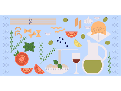 Food | Italian cuisine concept design editorial food illustrations graphic design illustration italian ui vector