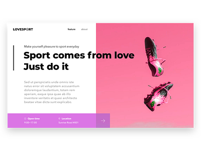 Love Sport ui website website design